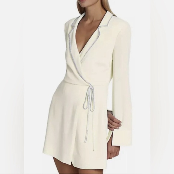 Cinq A Sept Ivory mini Dress Barette blazer Dress Size 4 rehearsal dinner dress - Picture 3 of 16